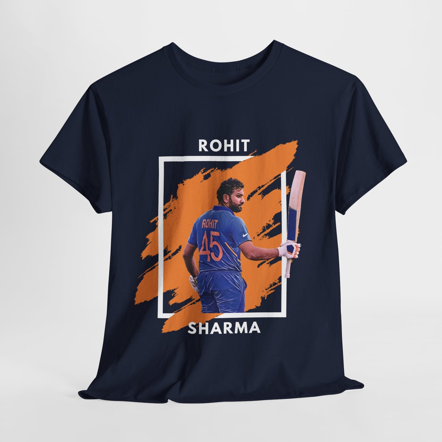 Rohit Sharma - Brushstroke frame - Unisex Heavy Cotton Tee