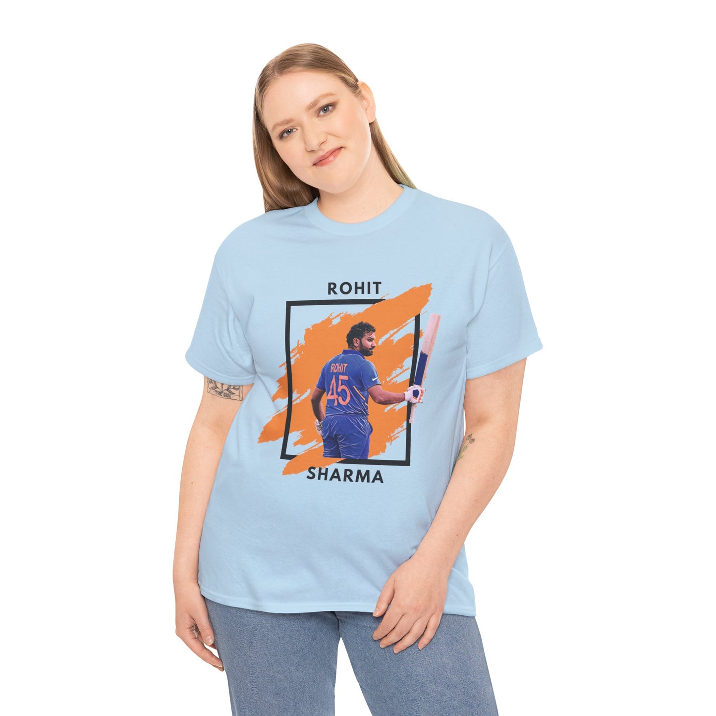 Rohit Sharma - Brushstroke frame - Unisex Heavy Cotton Tee