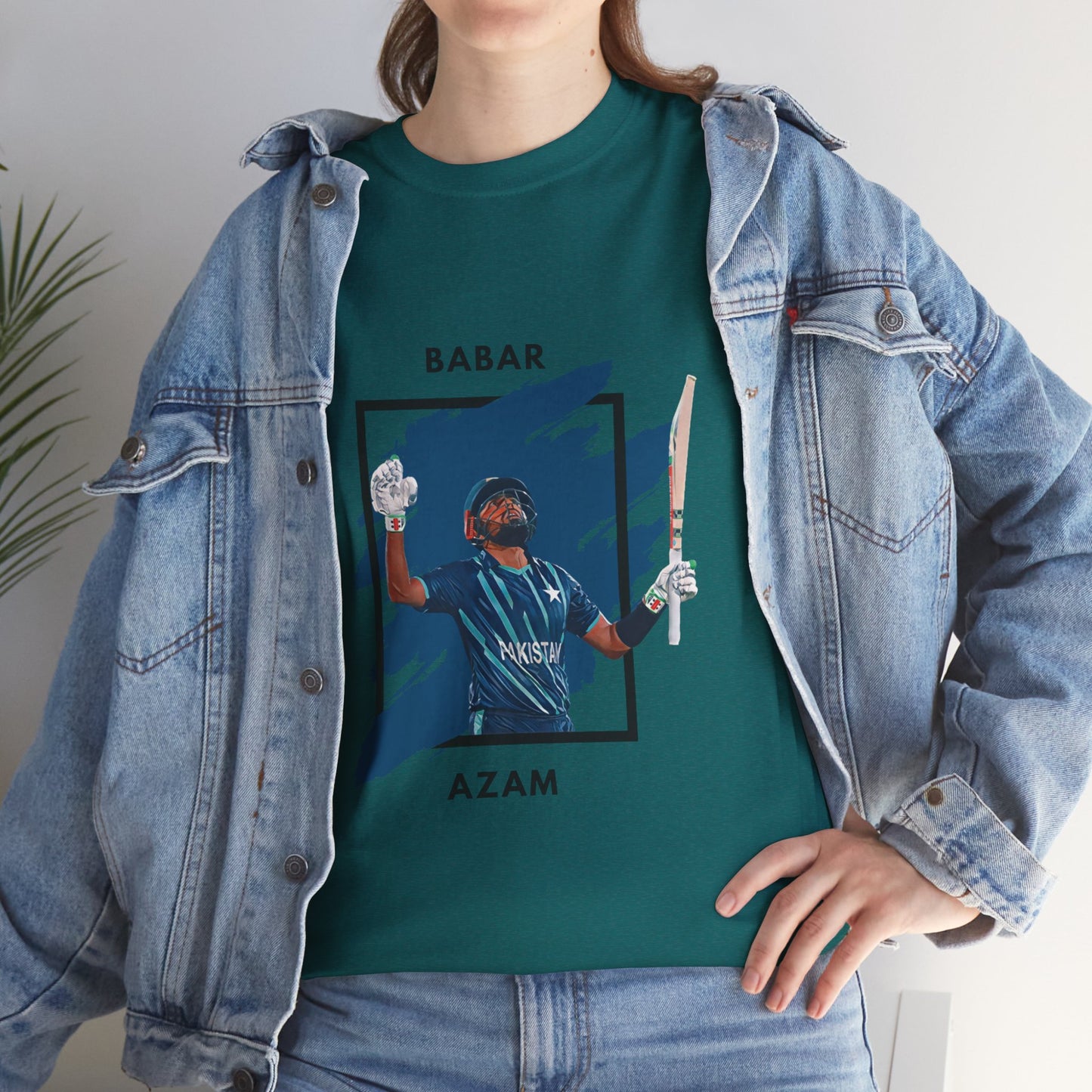 Babar Azam - Brushstroke frame - Unisex Heavy Cotton Tee