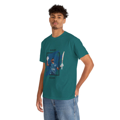 Babar Azam - Brushstroke frame - Unisex Heavy Cotton Tee