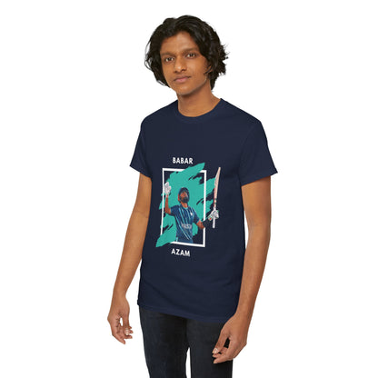 Babar Azam - Brushstroke frame - Unisex Heavy Cotton Tee