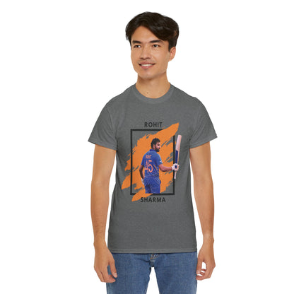 Rohit Sharma - Brushstroke frame - Unisex Heavy Cotton Tee