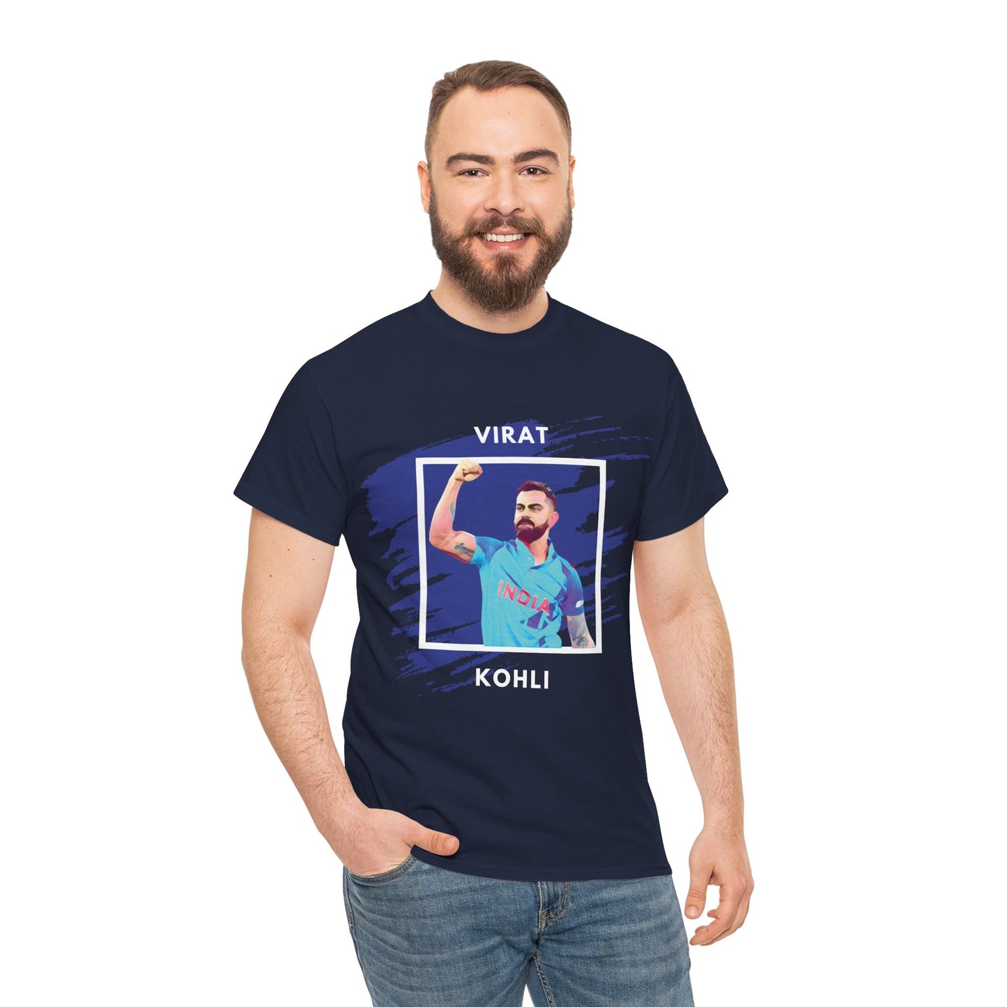 Virat Kohli - Brushstroke frame - Unisex Heavy Cotton Tee