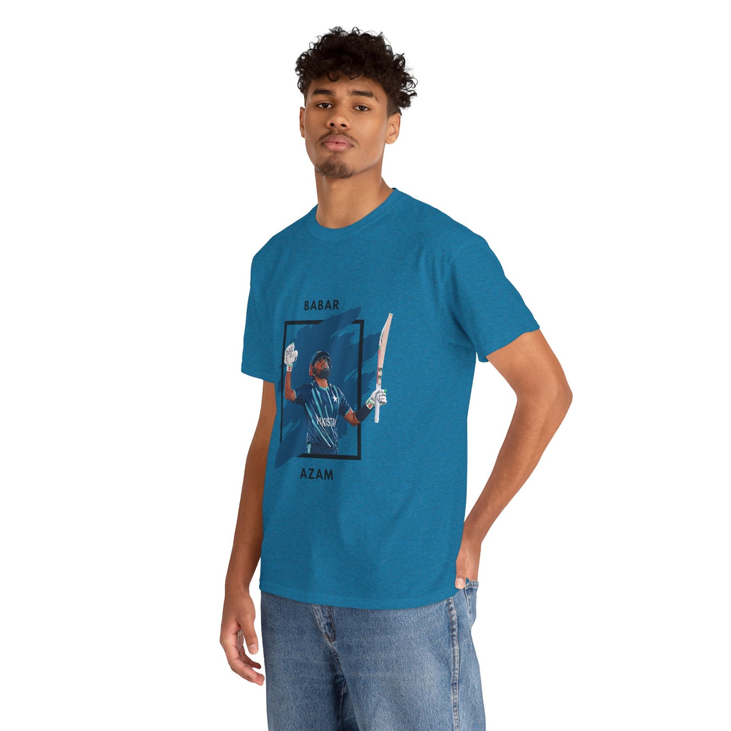 Babar Azam - Brushstroke frame - Unisex Heavy Cotton Tee