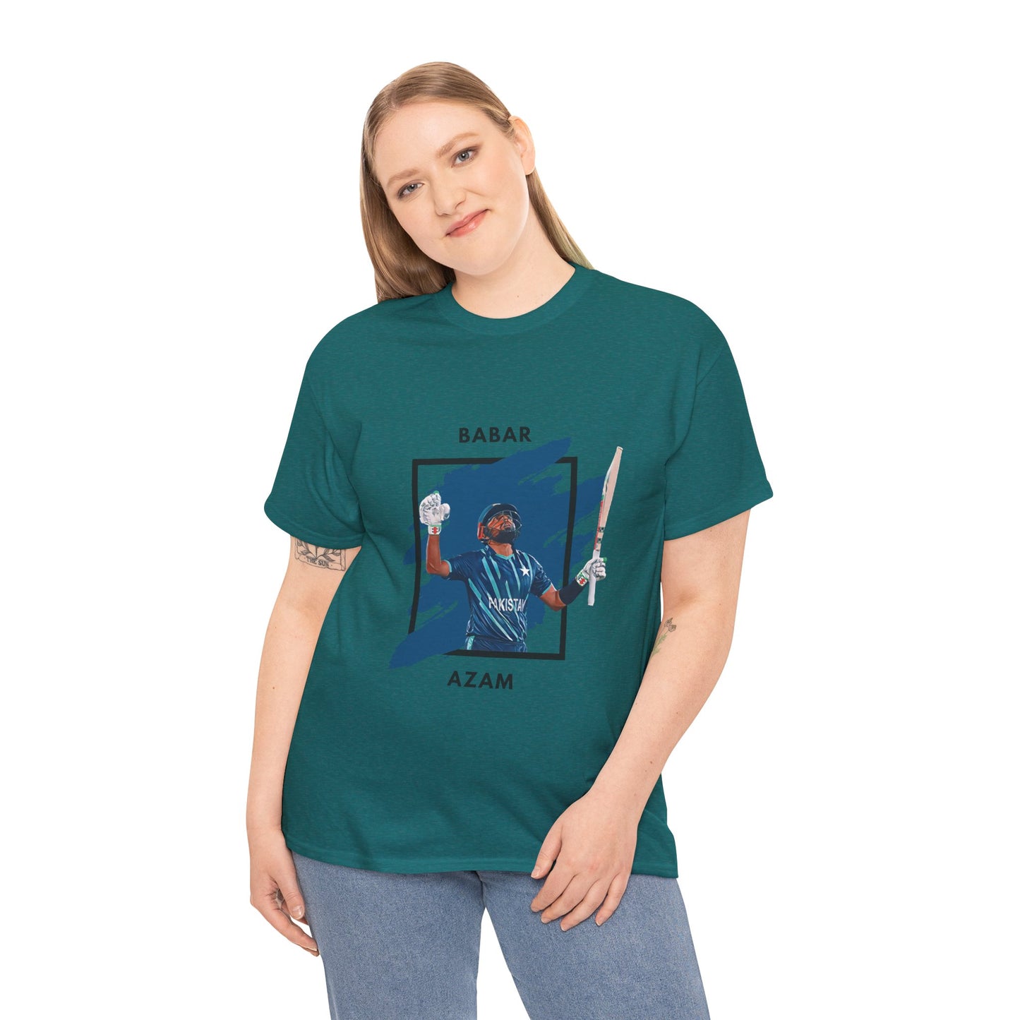 Babar Azam - Brushstroke frame - Unisex Heavy Cotton Tee