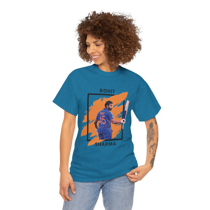 Rohit Sharma - Brushstroke frame - Unisex Heavy Cotton Tee