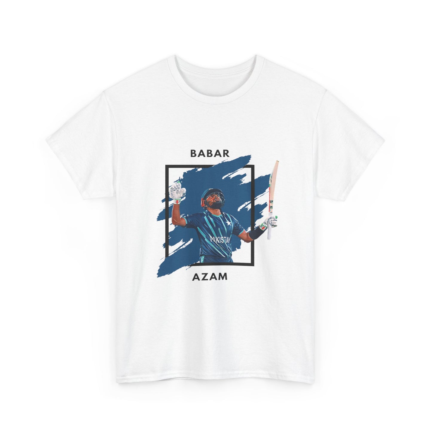 Babar Azam - Brushstroke frame - Unisex Heavy Cotton Tee