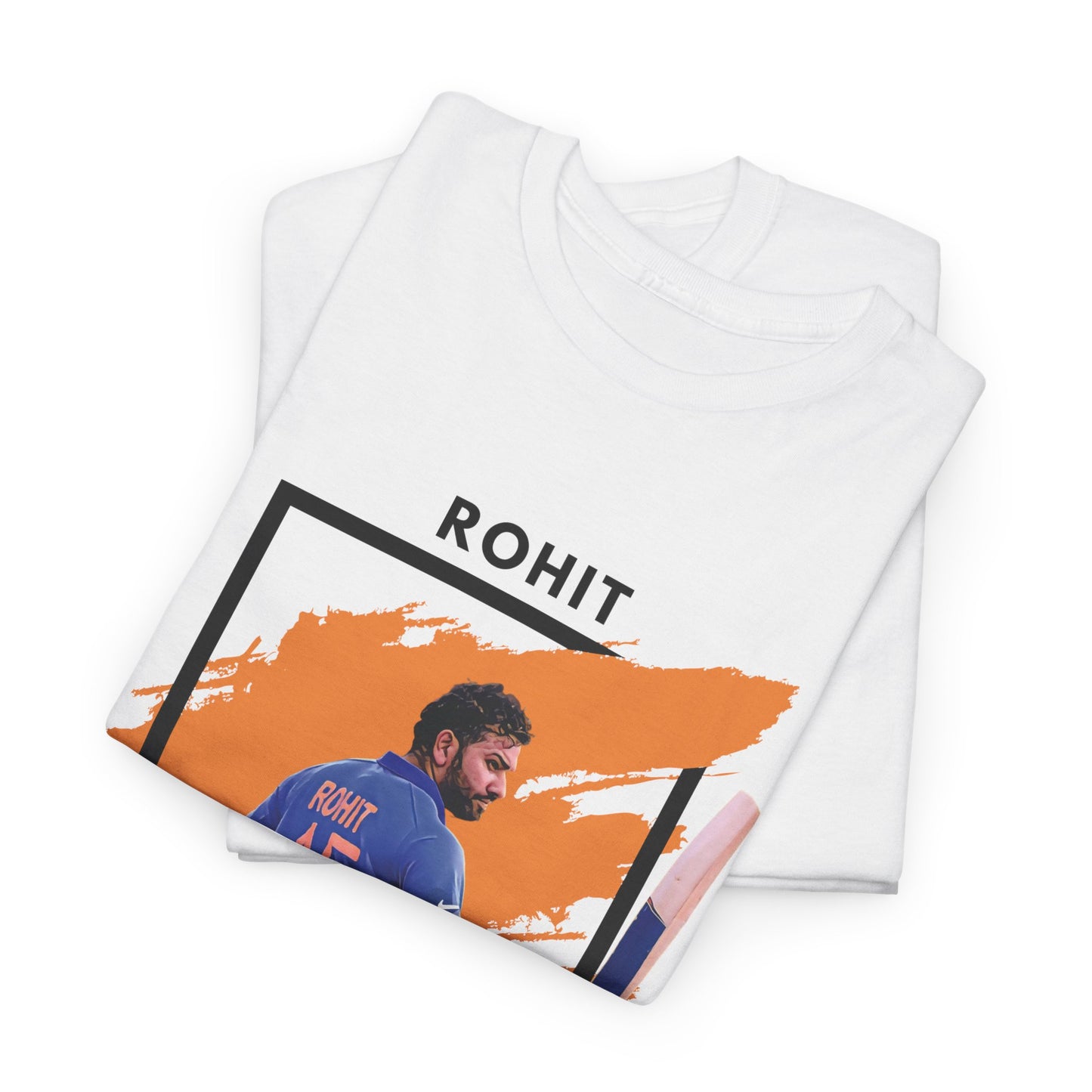 Rohit Sharma - Brushstroke frame - Unisex Heavy Cotton Tee