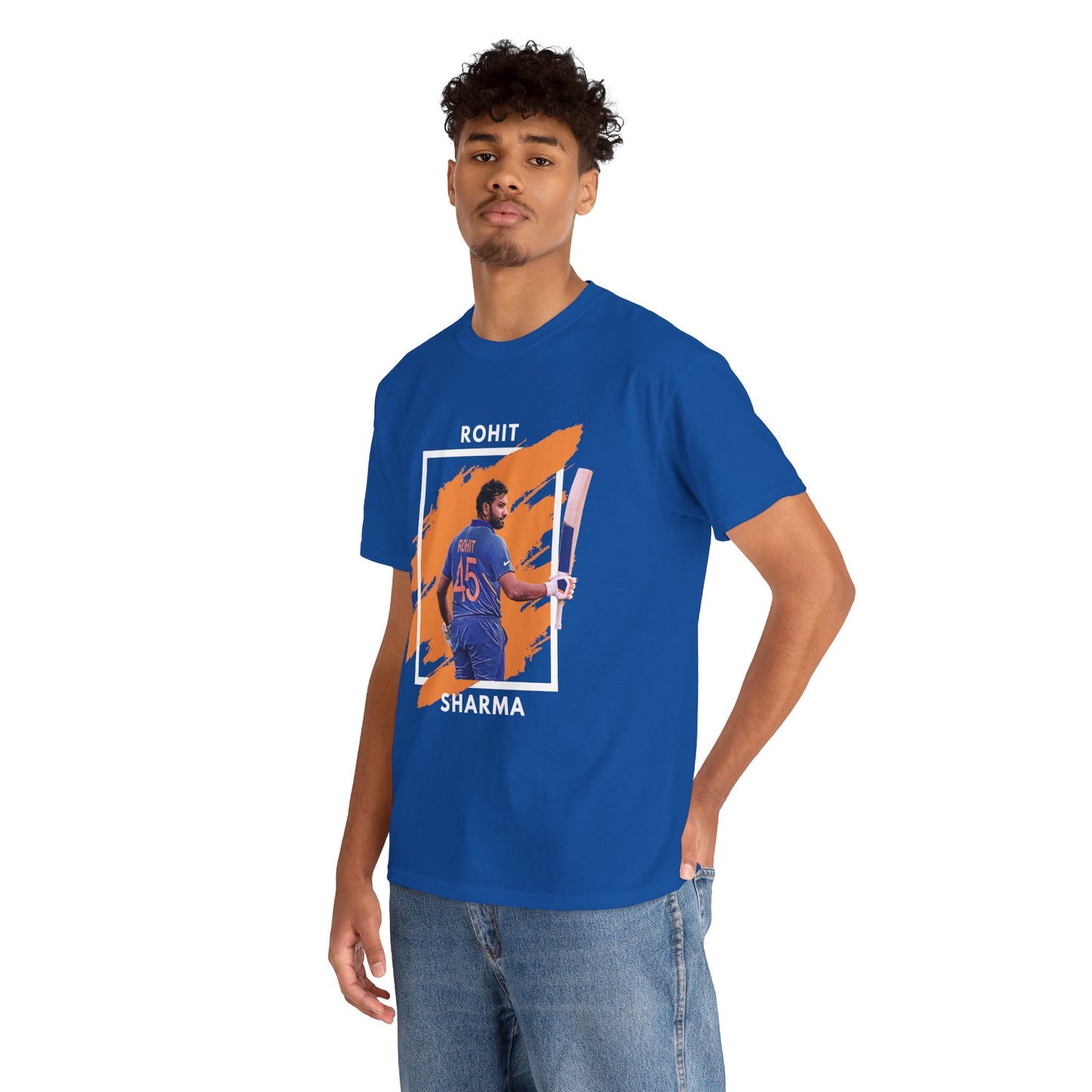 Rohit Sharma - Brushstroke frame - Unisex Heavy Cotton Tee