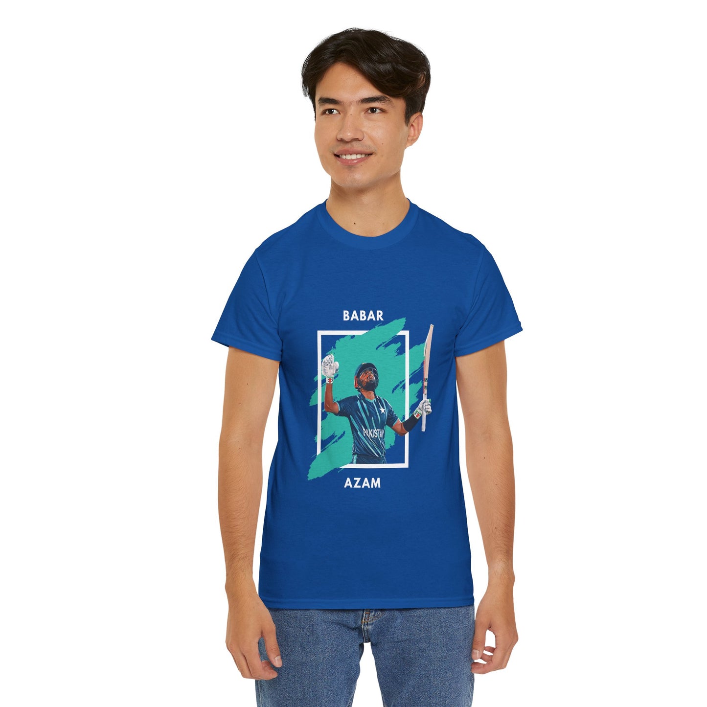 Babar Azam - Brushstroke frame - Unisex Heavy Cotton Tee