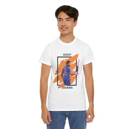 Rohit Sharma - Brushstroke frame - Unisex Heavy Cotton Tee