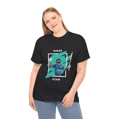 Babar Azam - Brushstroke frame - Unisex Heavy Cotton Tee