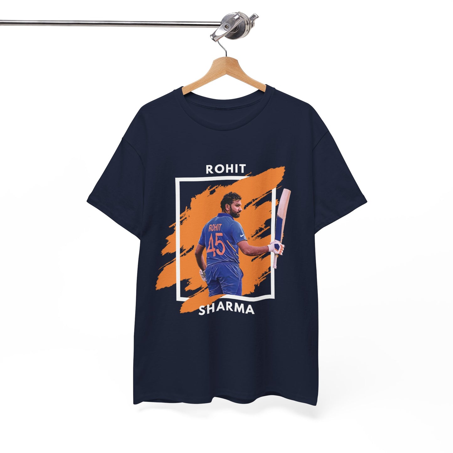 Rohit Sharma - Brushstroke frame - Unisex Heavy Cotton Tee