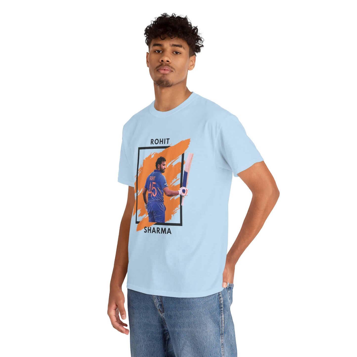 Rohit Sharma - Brushstroke frame - Unisex Heavy Cotton Tee