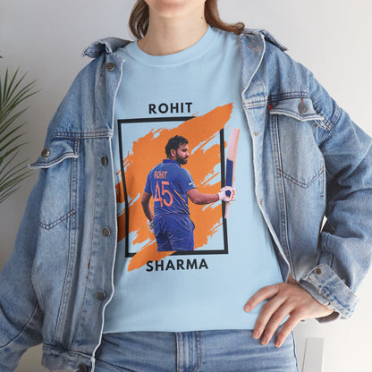 Rohit Sharma - Brushstroke frame - Unisex Heavy Cotton Tee