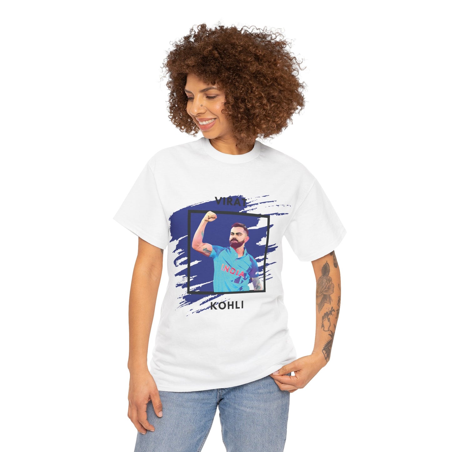 Virat Kohli - Brushstroke frame - Unisex Heavy Cotton Tee