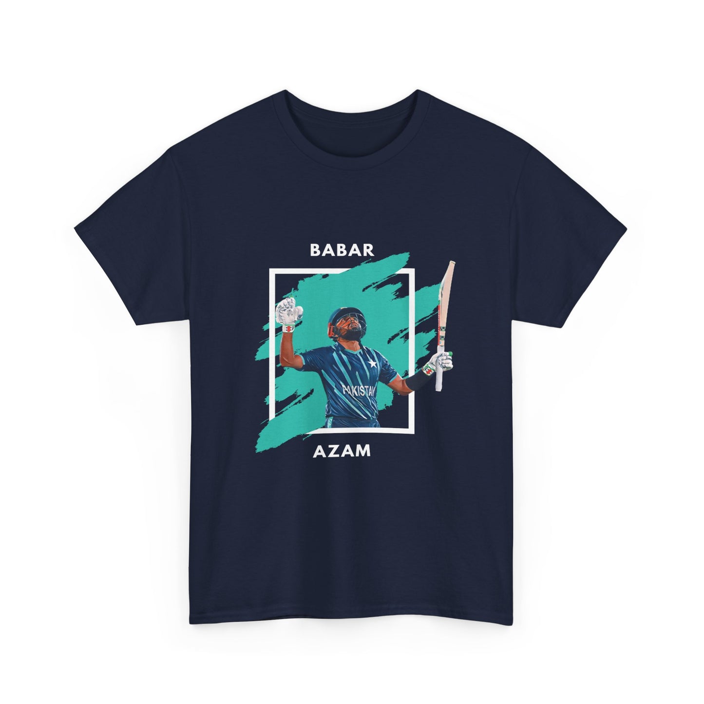 Babar Azam - Brushstroke frame - Unisex Heavy Cotton Tee