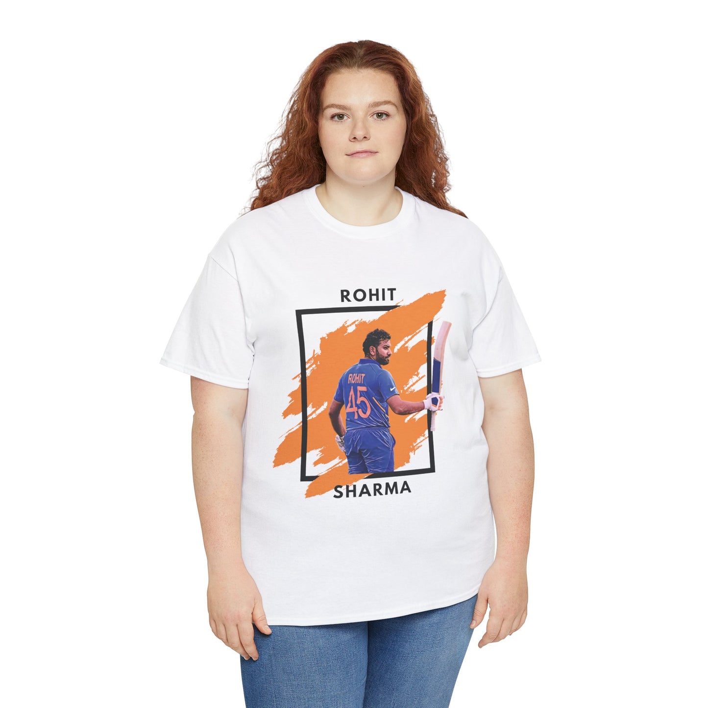 Rohit Sharma - Brushstroke frame - Unisex Heavy Cotton Tee