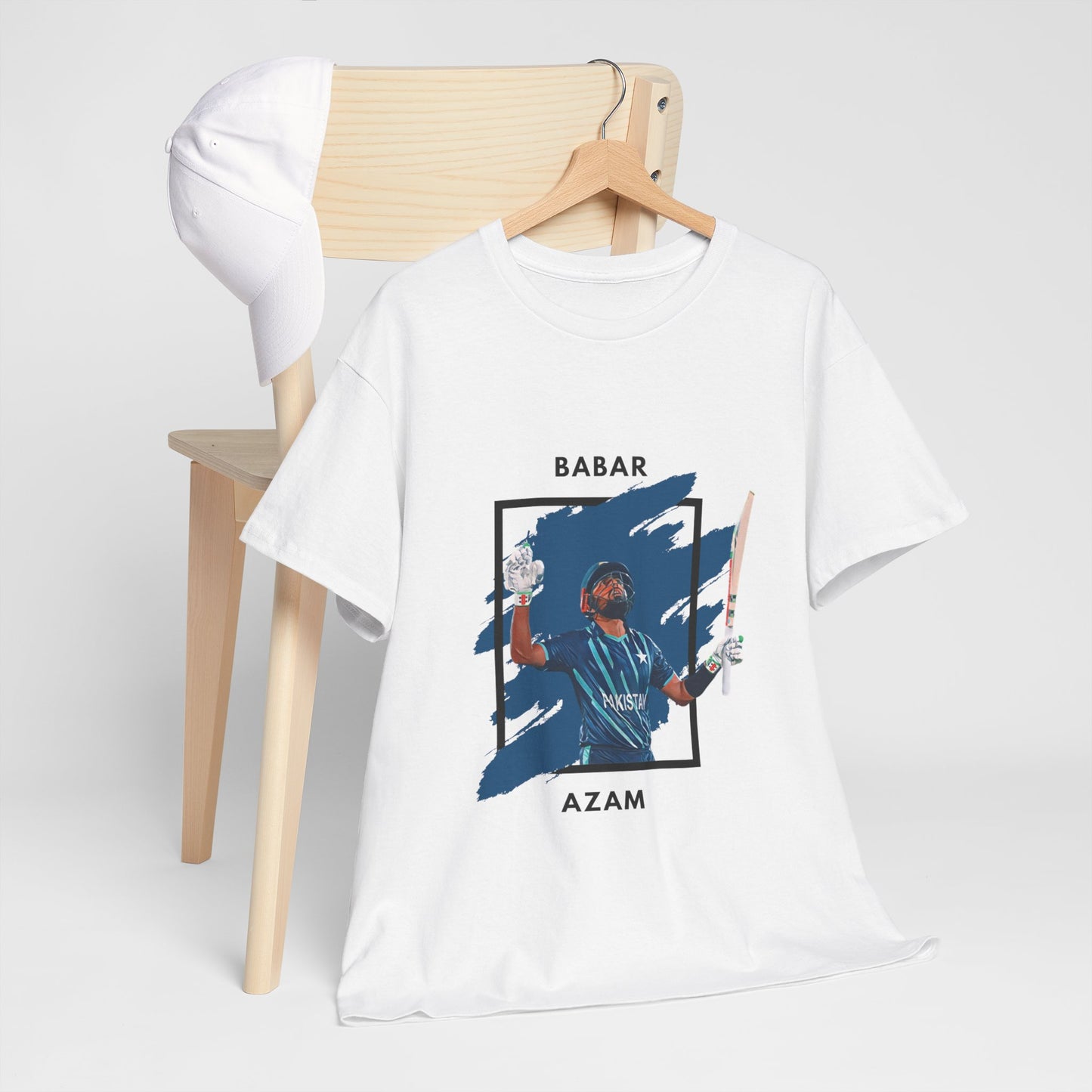 Babar Azam - Brushstroke frame - Unisex Heavy Cotton Tee