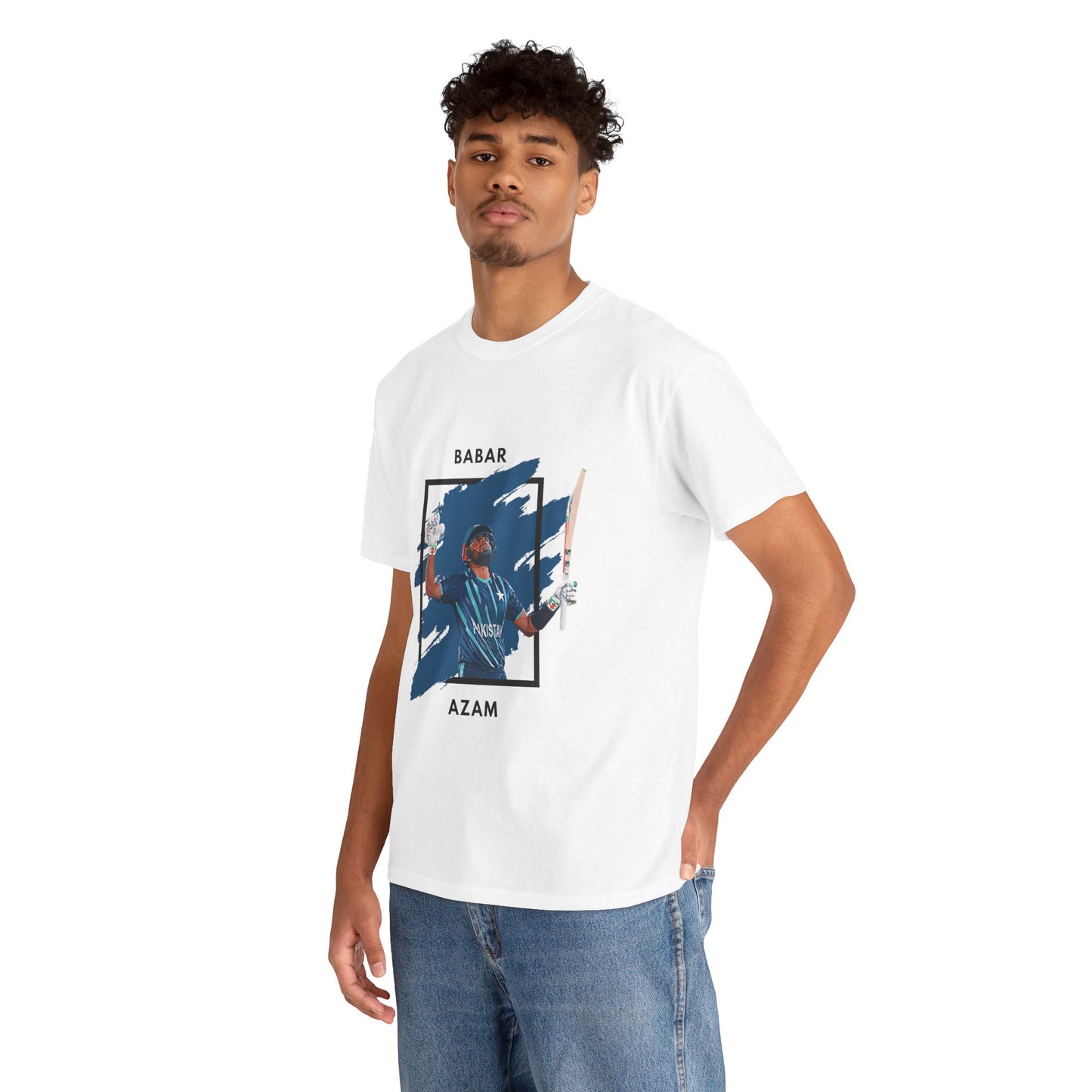 Babar Azam - Brushstroke frame - Unisex Heavy Cotton Tee