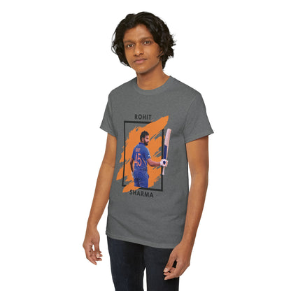 Rohit Sharma - Brushstroke frame - Unisex Heavy Cotton Tee