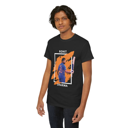 Rohit Sharma - Brushstroke frame - Unisex Heavy Cotton Tee