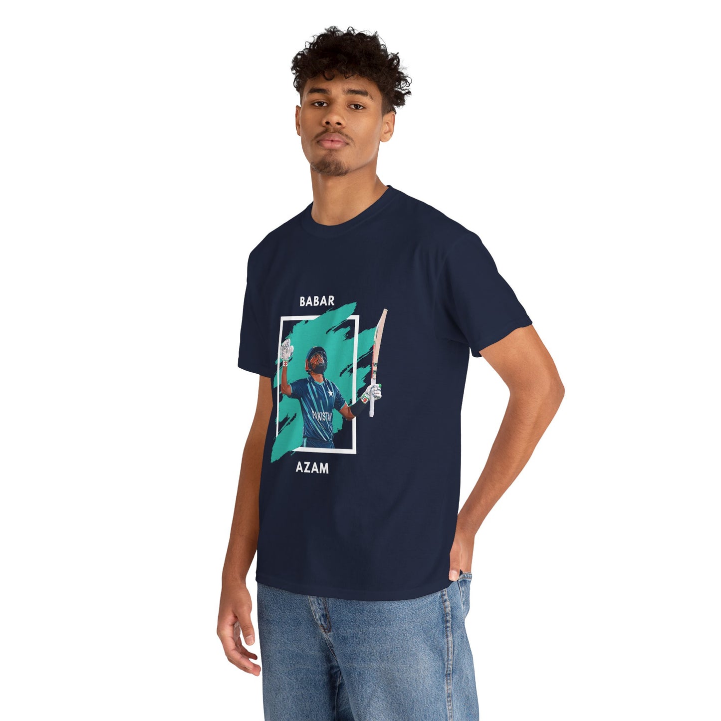 Babar Azam - Brushstroke frame - Unisex Heavy Cotton Tee