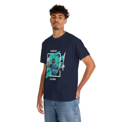 Babar Azam - Brushstroke frame - Unisex Heavy Cotton Tee