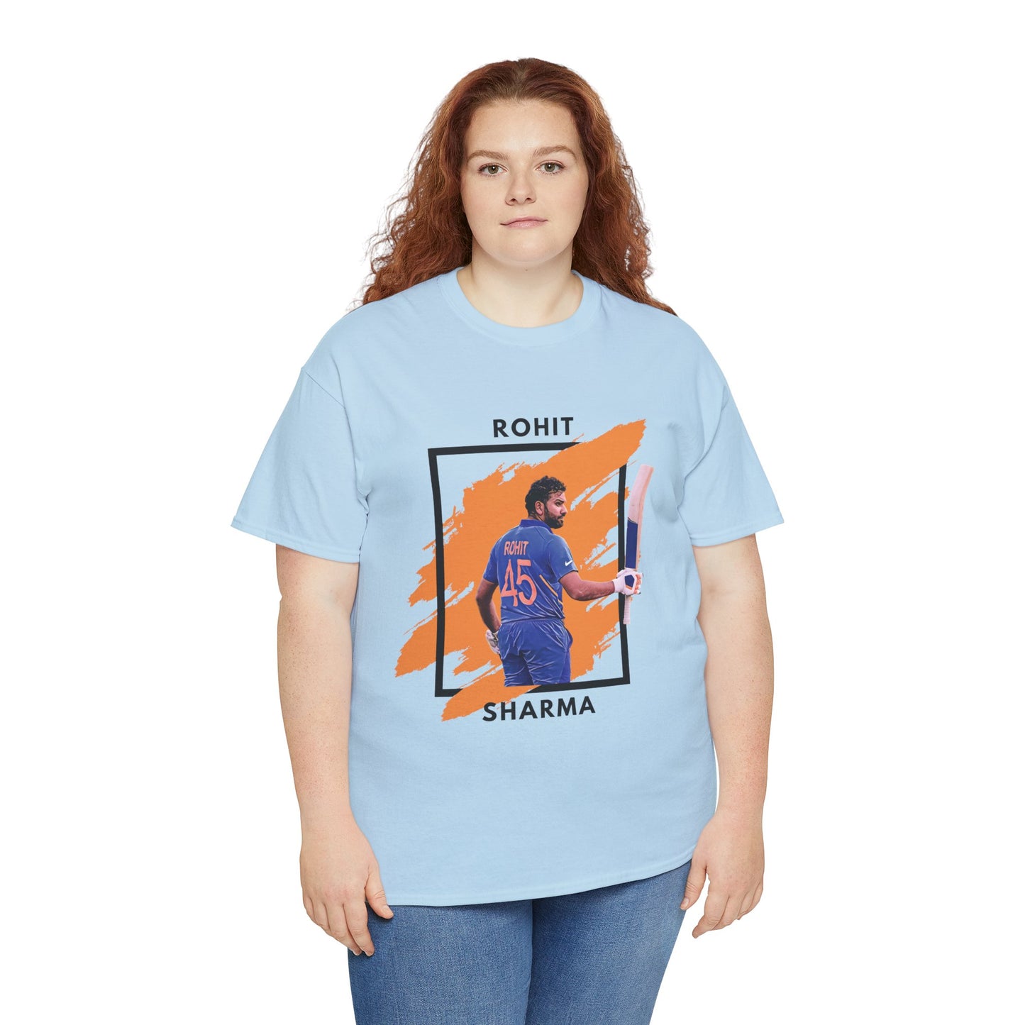 Rohit Sharma - Brushstroke frame - Unisex Heavy Cotton Tee