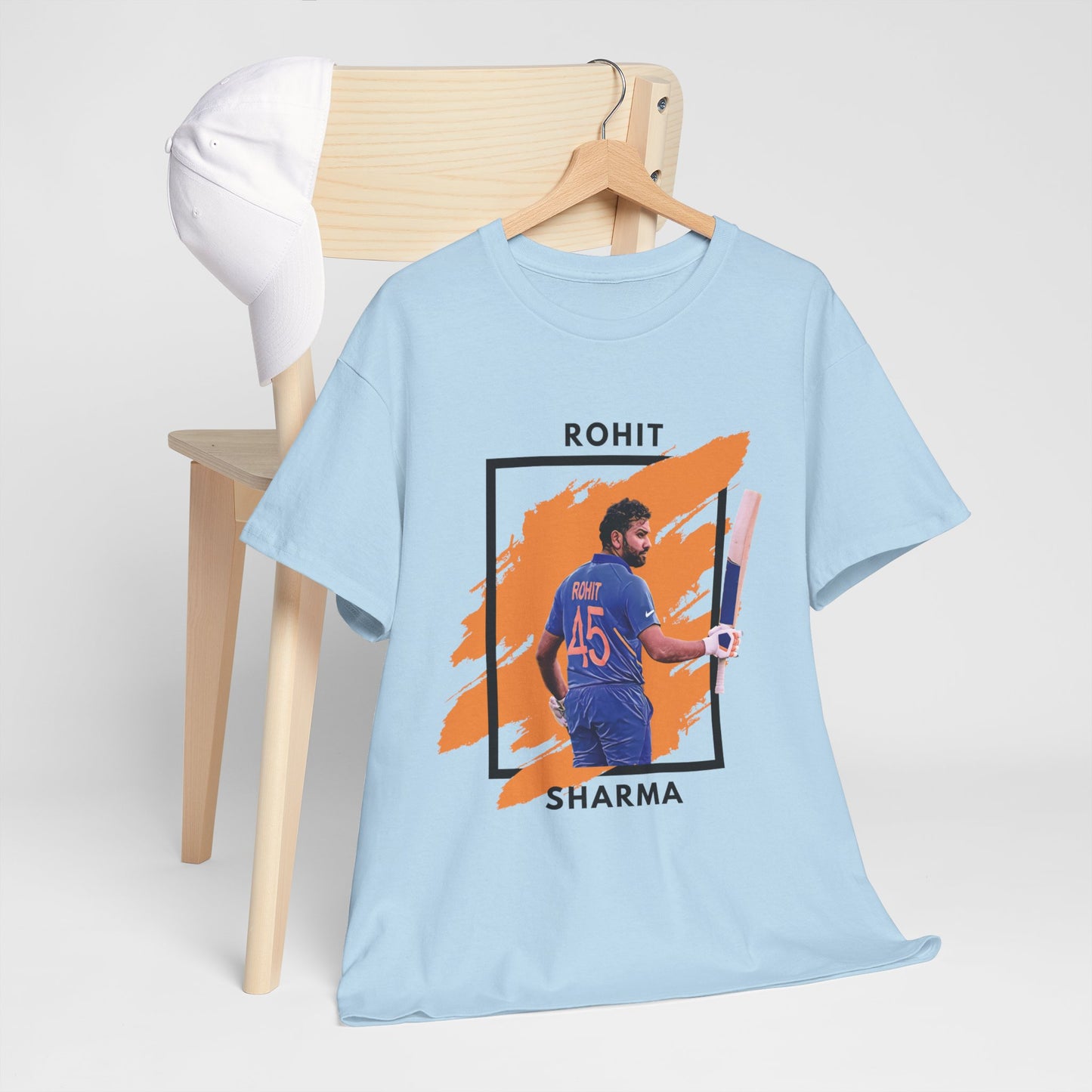 Rohit Sharma - Brushstroke frame - Unisex Heavy Cotton Tee