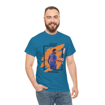 Rohit Sharma - Brushstroke frame - Unisex Heavy Cotton Tee