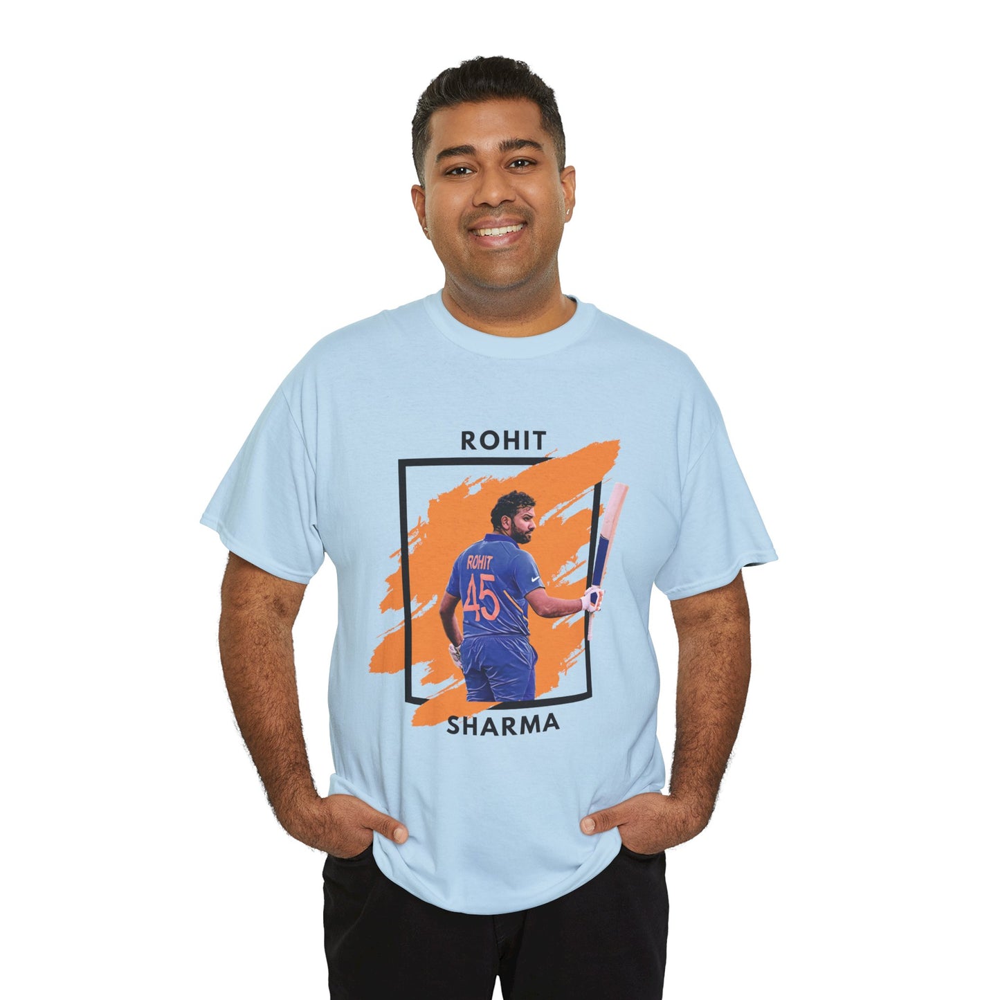 Rohit Sharma - Brushstroke frame - Unisex Heavy Cotton Tee