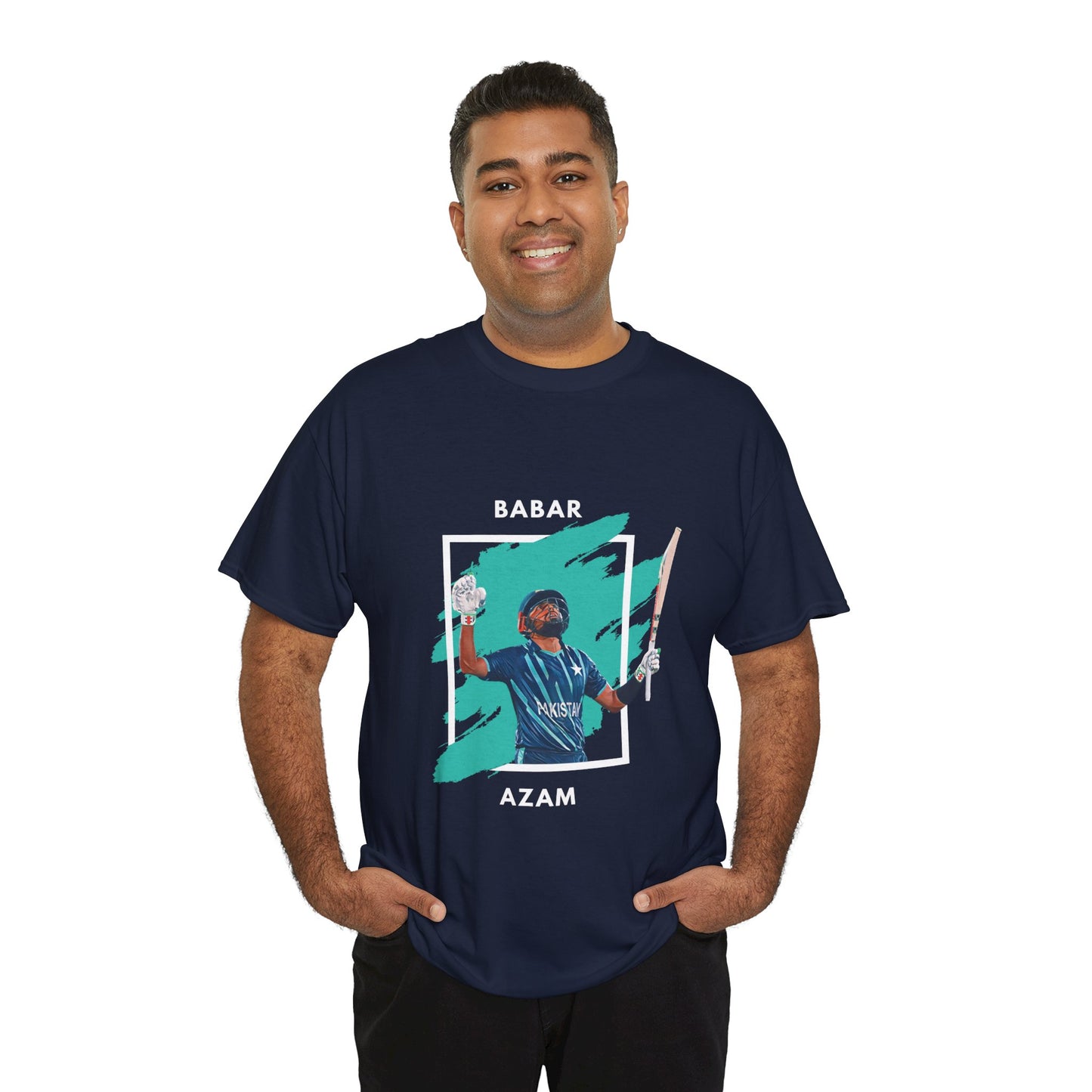 Babar Azam - Brushstroke frame - Unisex Heavy Cotton Tee