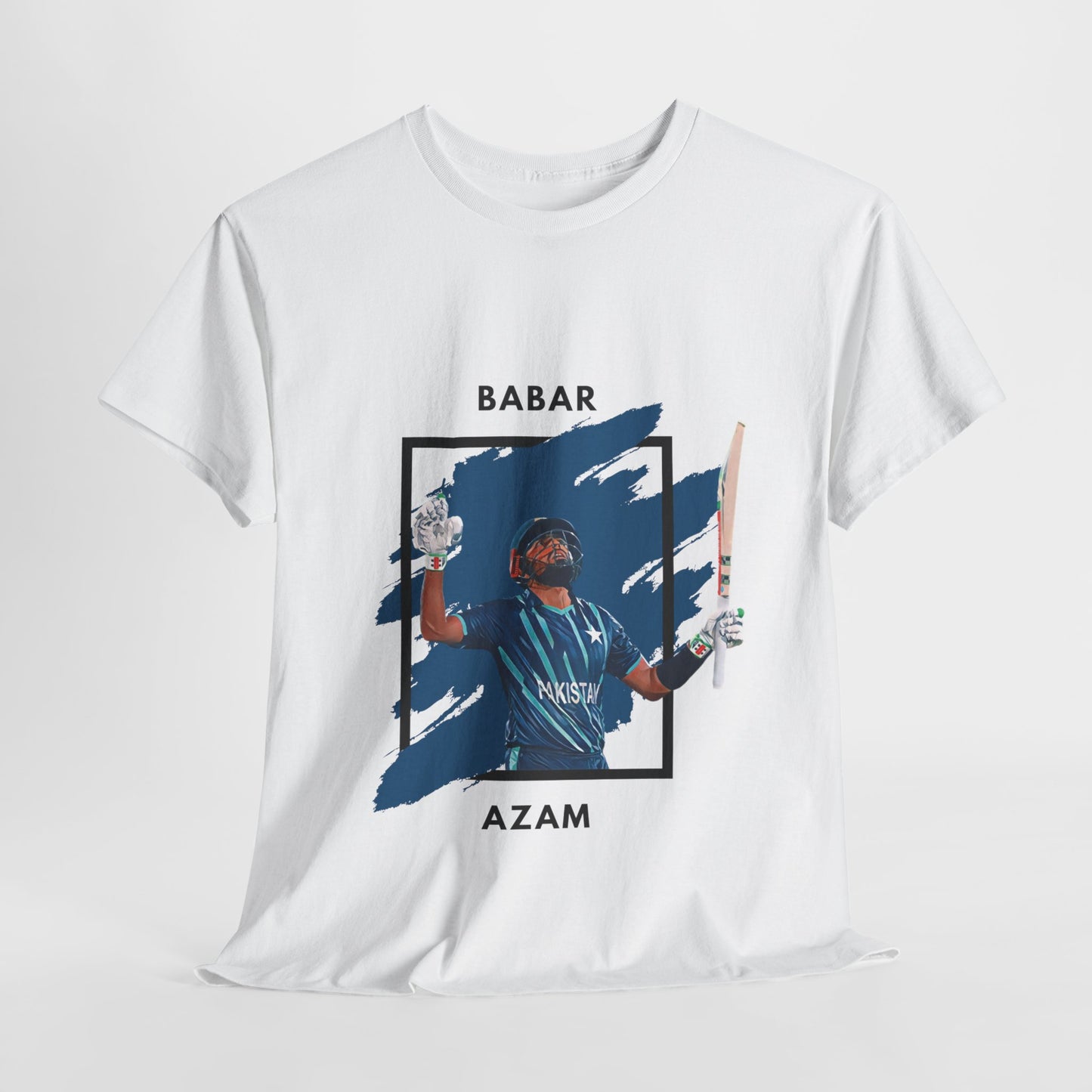 Babar Azam - Brushstroke frame - Unisex Heavy Cotton Tee