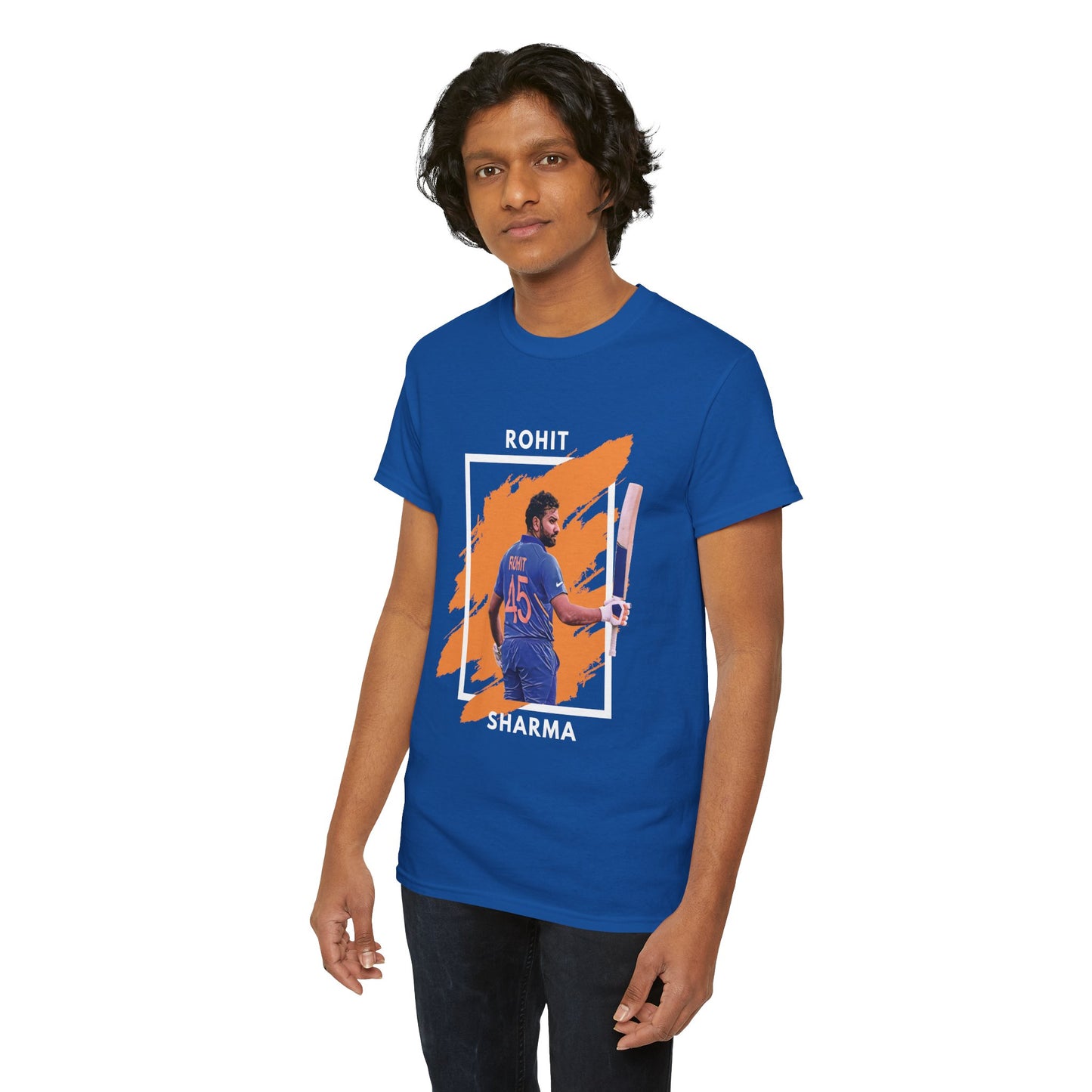 Rohit Sharma - Brushstroke frame - Unisex Heavy Cotton Tee