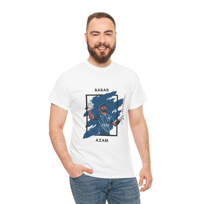 Babar Azam - Brushstroke frame - Unisex Heavy Cotton Tee