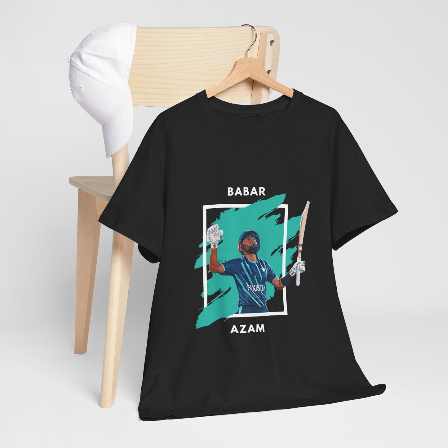 Babar Azam - Brushstroke frame - Unisex Heavy Cotton Tee