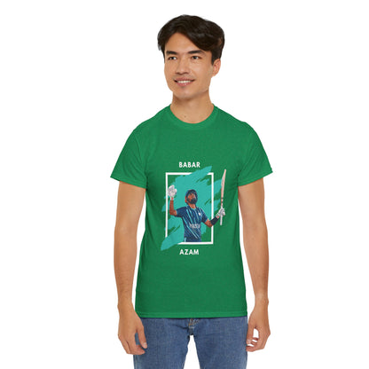 Babar Azam - Brushstroke frame - Unisex Heavy Cotton Tee