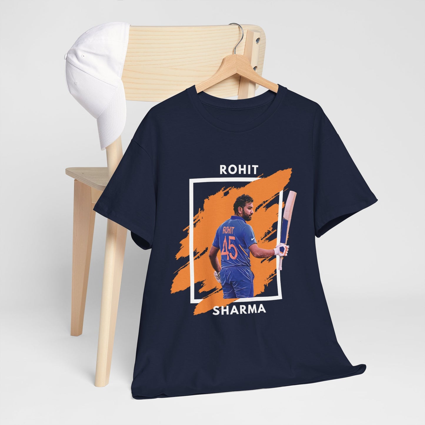 Rohit Sharma - Brushstroke frame - Unisex Heavy Cotton Tee