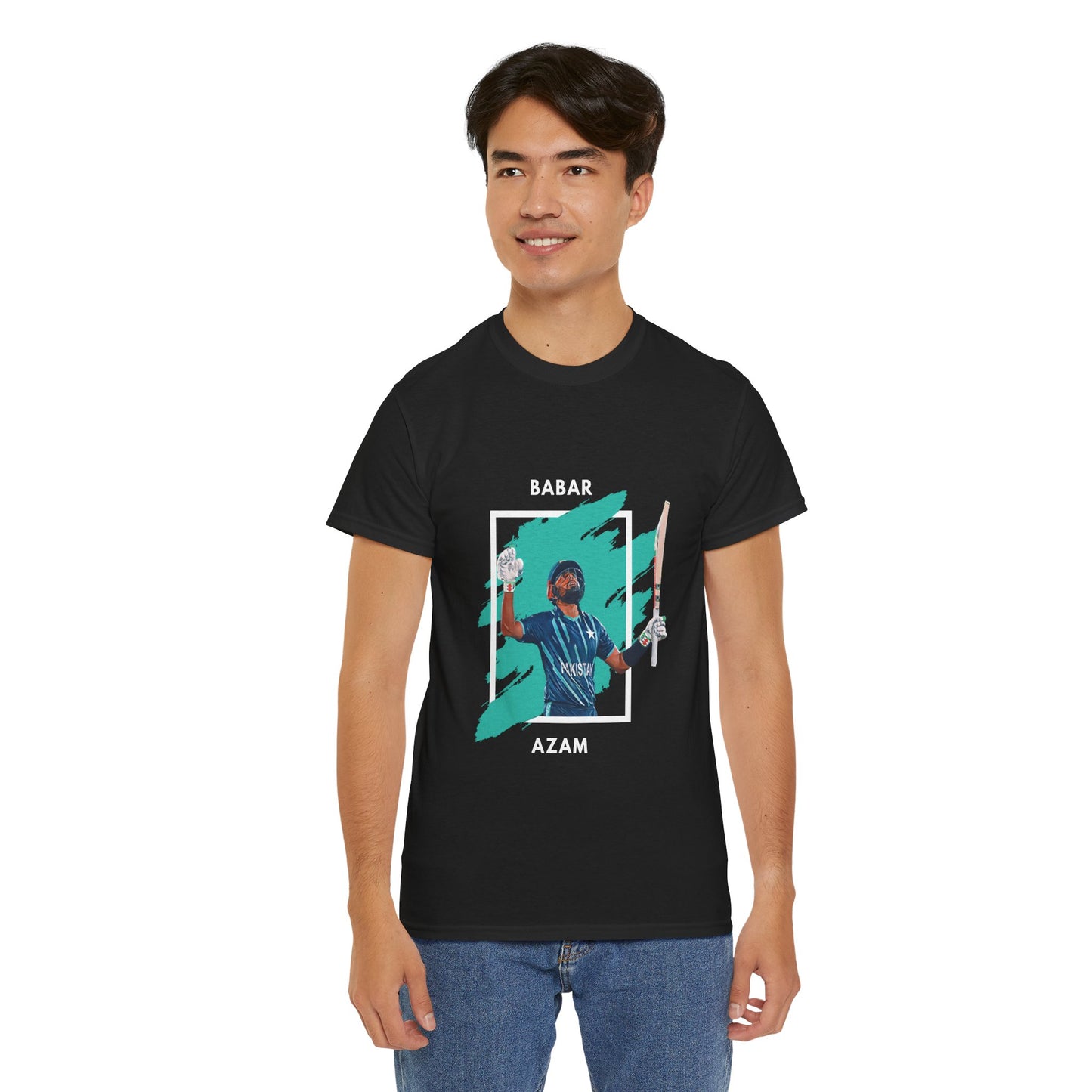 Babar Azam - Brushstroke frame - Unisex Heavy Cotton Tee