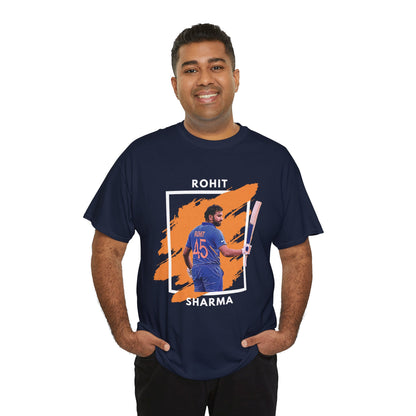 Rohit Sharma - Brushstroke frame - Unisex Heavy Cotton Tee