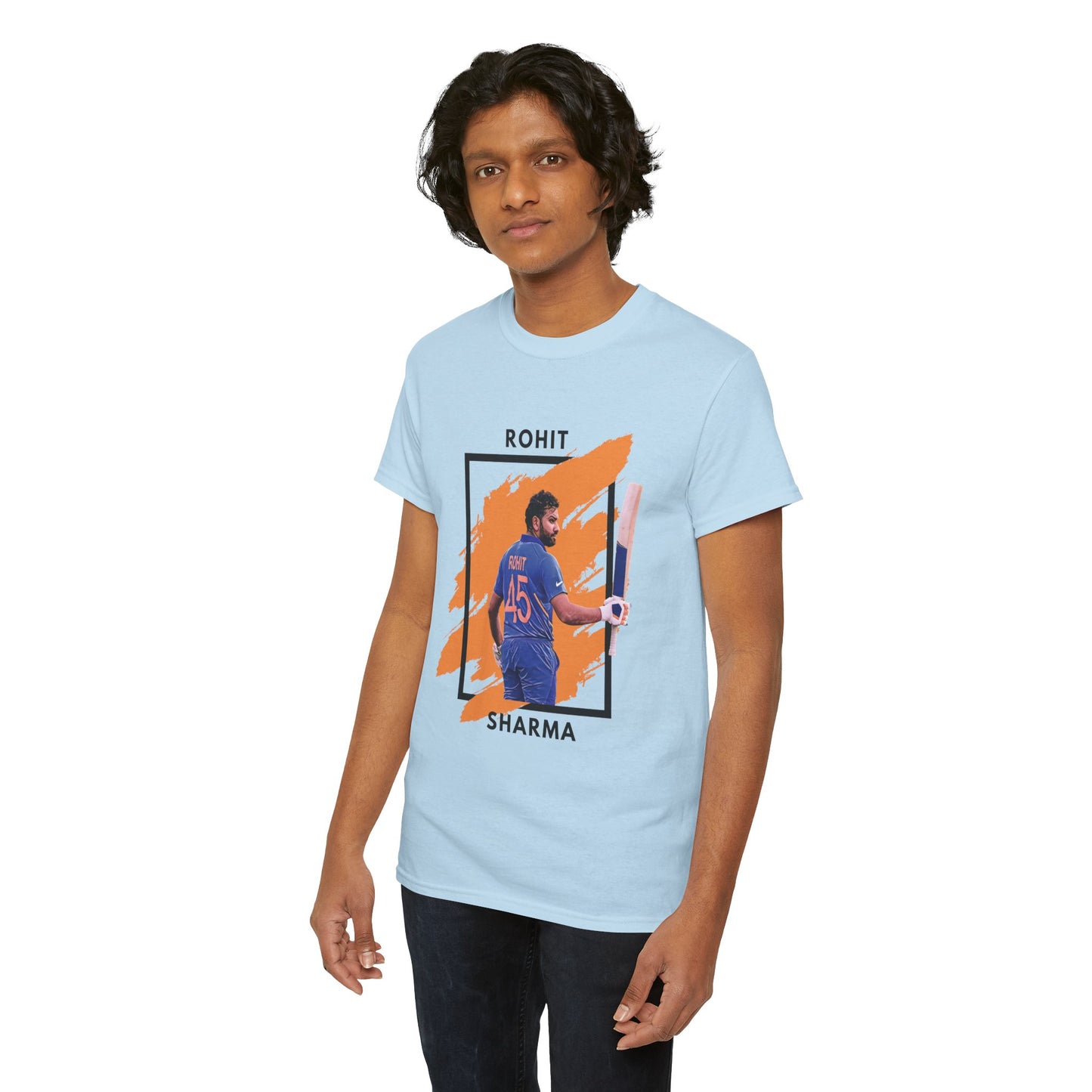 Rohit Sharma - Brushstroke frame - Unisex Heavy Cotton Tee