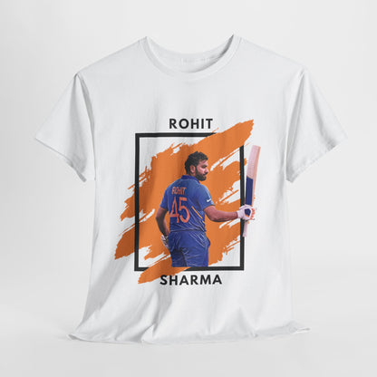 Rohit Sharma - Brushstroke frame - Unisex Heavy Cotton Tee