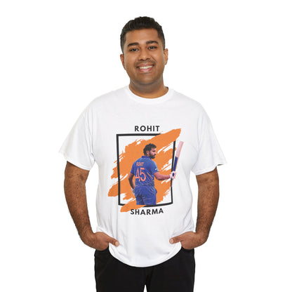 Rohit Sharma - Brushstroke frame - Unisex Heavy Cotton Tee