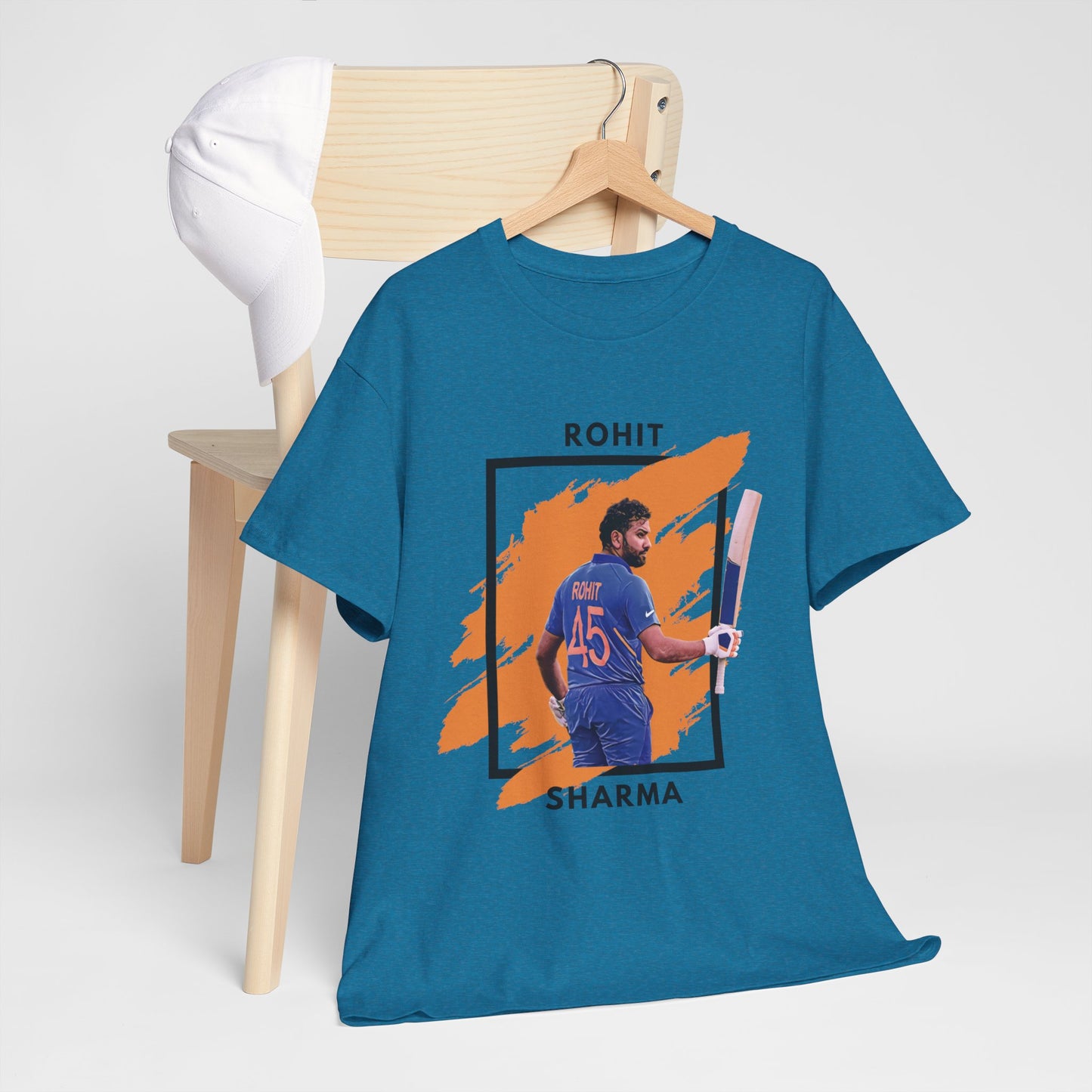 Rohit Sharma - Brushstroke frame - Unisex Heavy Cotton Tee