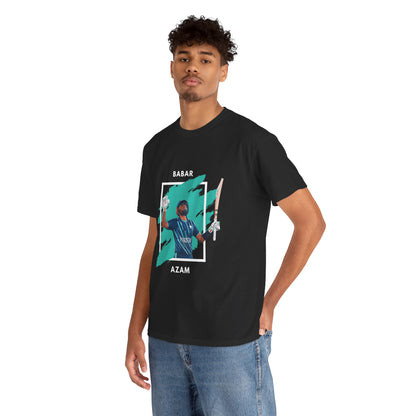 Babar Azam - Brushstroke frame - Unisex Heavy Cotton Tee