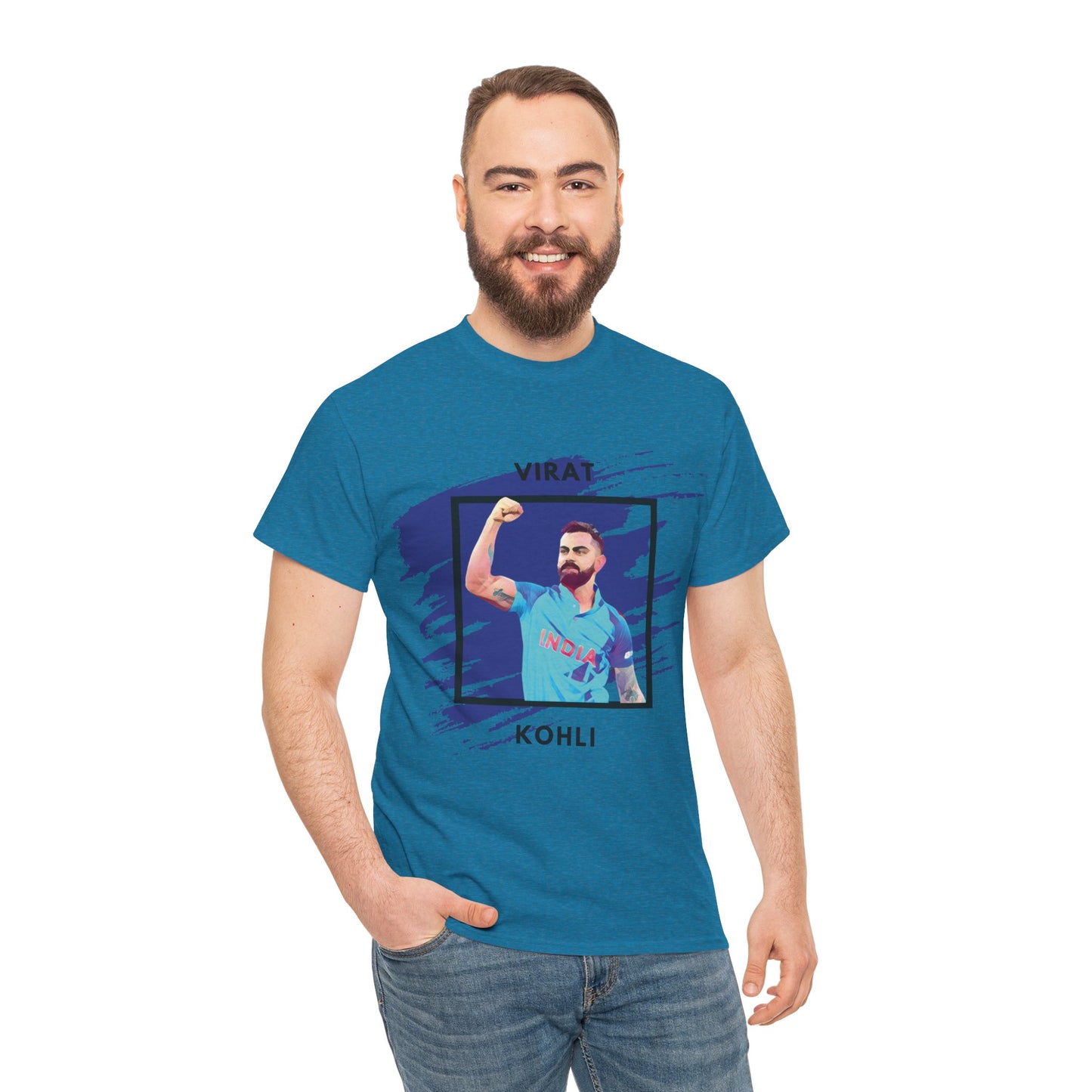 Virat Kohli - Brushstroke frame - Unisex Heavy Cotton Tee