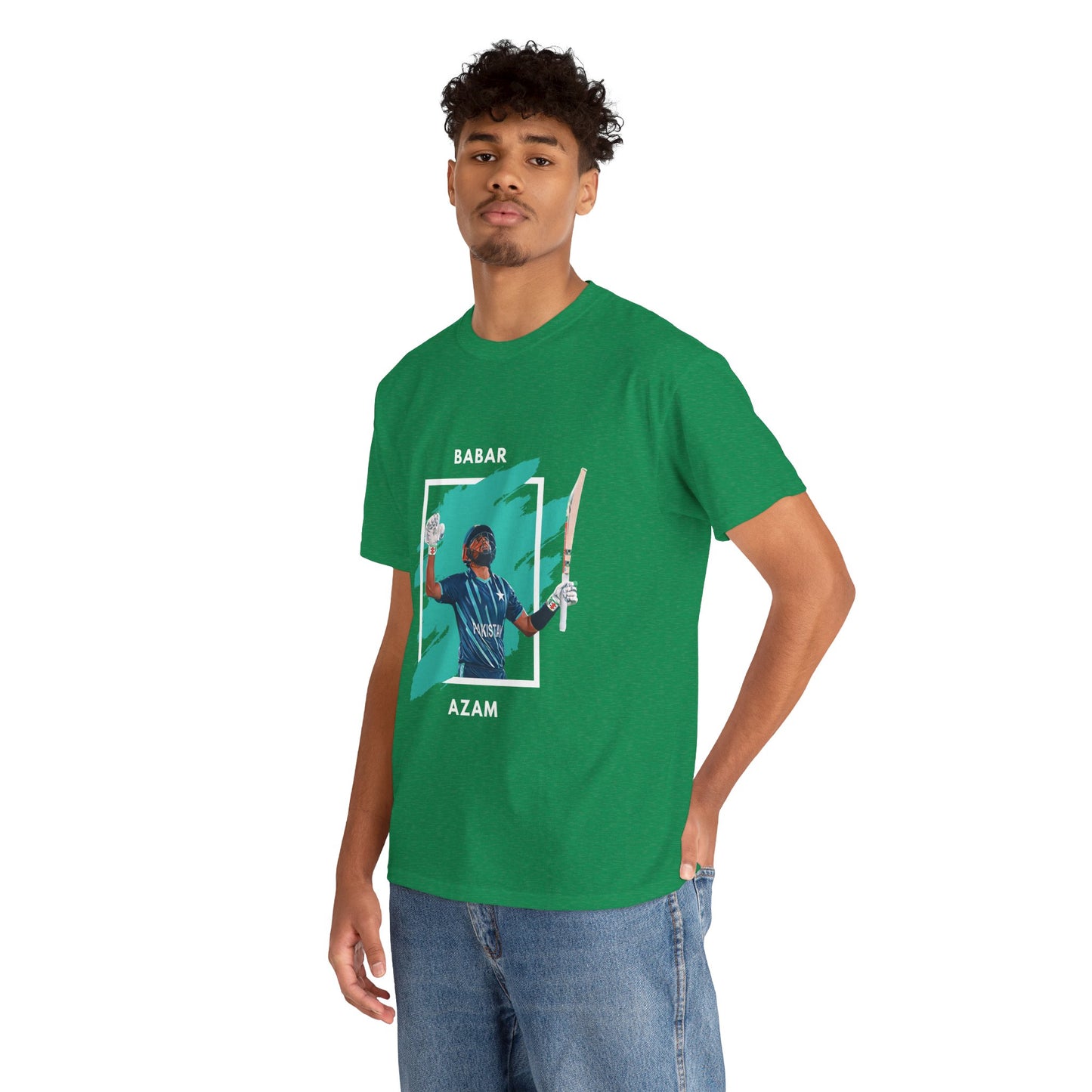 Babar Azam - Brushstroke frame - Unisex Heavy Cotton Tee