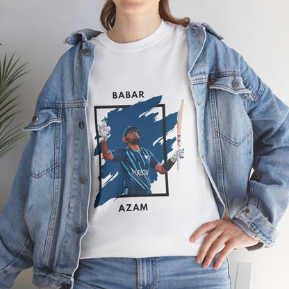 Babar Azam - Brushstroke frame - Unisex Heavy Cotton Tee